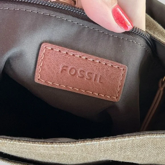 Fossil Renmore City Bag Olive Green Messenger Crossbody Unisex Adjustable Strap - Picture 13 of 15